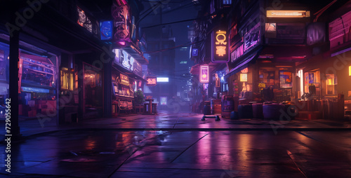 night traffic in the city  trails in the tunnel  light at night  Realistic and cinematic futuristic arcade street dimly