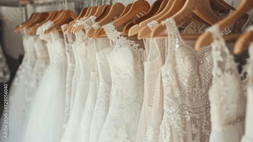 bride dress hanger in a row © Sania