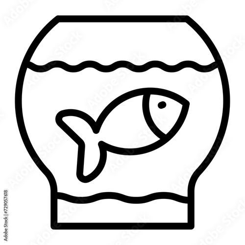 Fishbowl Vector Line Icon