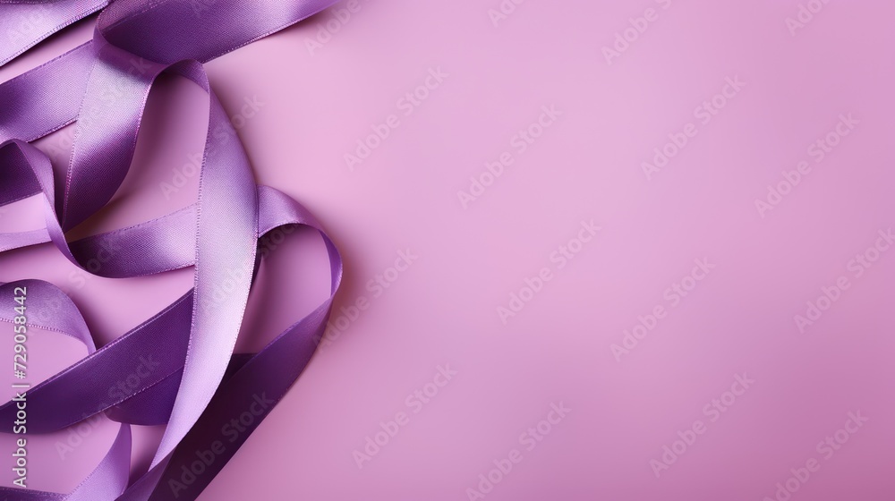 Pink ribbons on a regal purple background, suggesting a festive occasion. Pink ribbons on a regal purple background, suggesting a festive occasion.