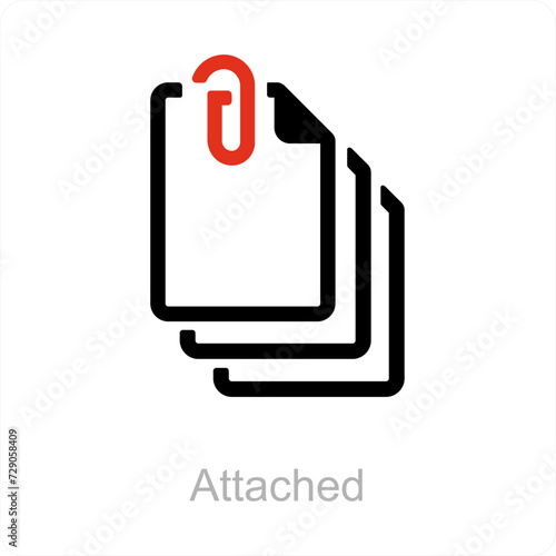 attached and File icon concept