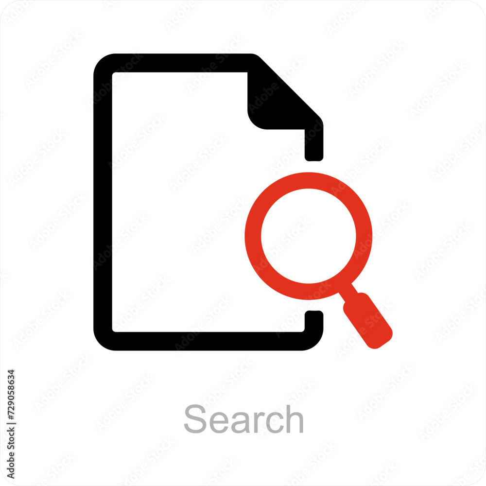 search and document icon concept