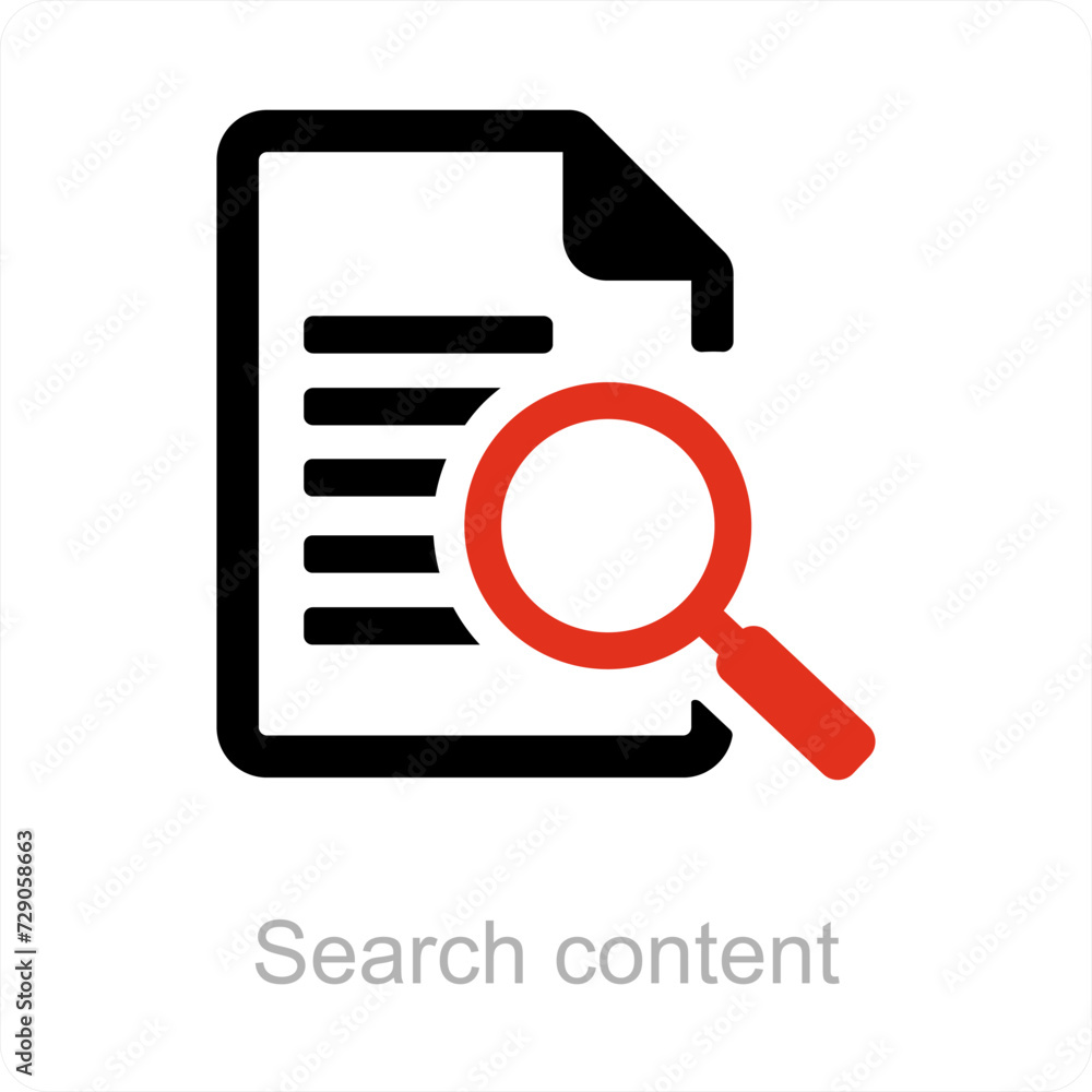 search content and find icon concept search content and find icon concept