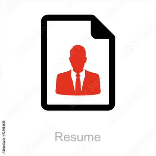 resume and profile icon concept