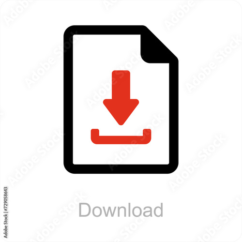download and file icon concept
