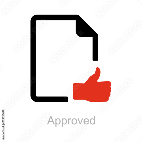 approved and document icon concept