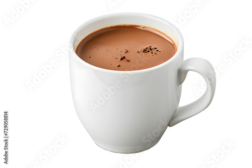 Cup of hot chocolate isolated on white background