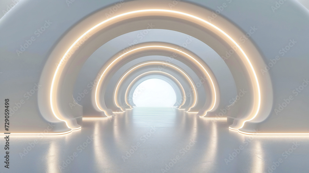 Neon Lit Futuristic Corridor, Modern Design with Bright Lights and Abstract Interior, Fashion and Technology Neon Lit Futuristic Corridor, Modern Design with Bright Lights and Abstract Interior, Fashion and Technology