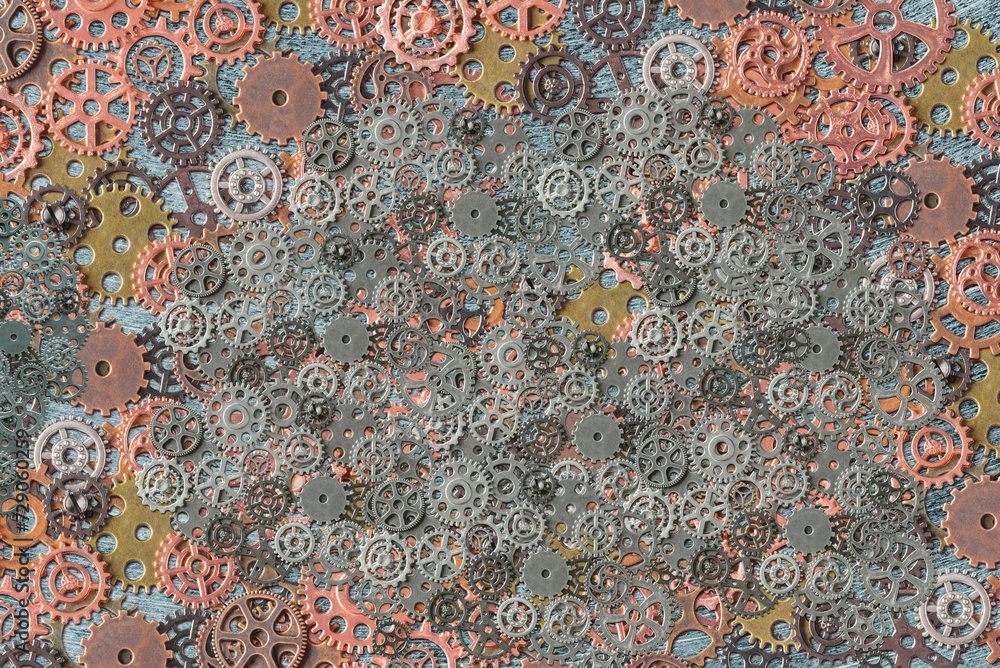 Background of Rusty and Metallic Gears and Cogs