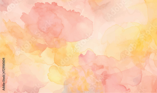 abstract pink orange yellow background with watercolor splashes