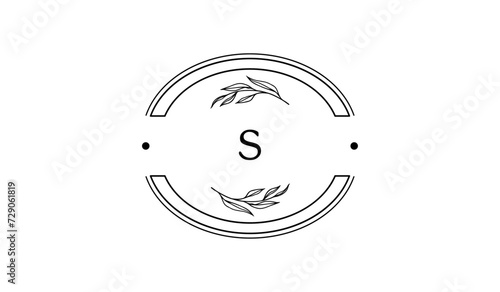 Luxury Circular Floral Leaves Alphabetical Logo