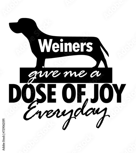 Wiener/Weiner Silhouette Minimal,Typography design for print on Tshirt,Mug and more photo
