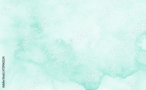 Mint abstract watercolor texture background. Green watercolour brush splash pattern. Pastel color background in paper art style. Vector turquoise illustration design