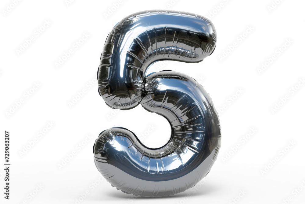 Realistic inflated font 3D render - number Realistic inflated font 3D render - number