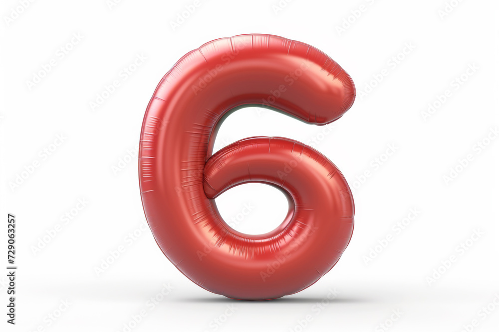 Realistic inflated font 3D render - number Realistic inflated font 3D render - number