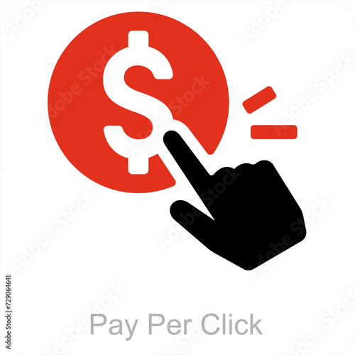 Pay Per Click and finance icon concept