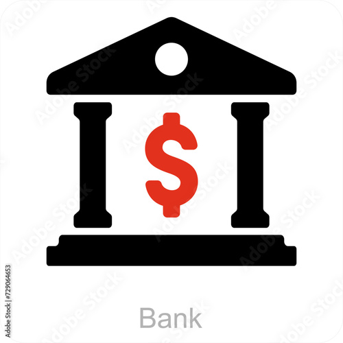 Bank and institution icon concept
