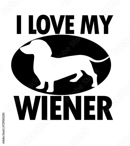 Wiener Silhouette Minimal,Typography design for print on Tshirt,Mug and more photo