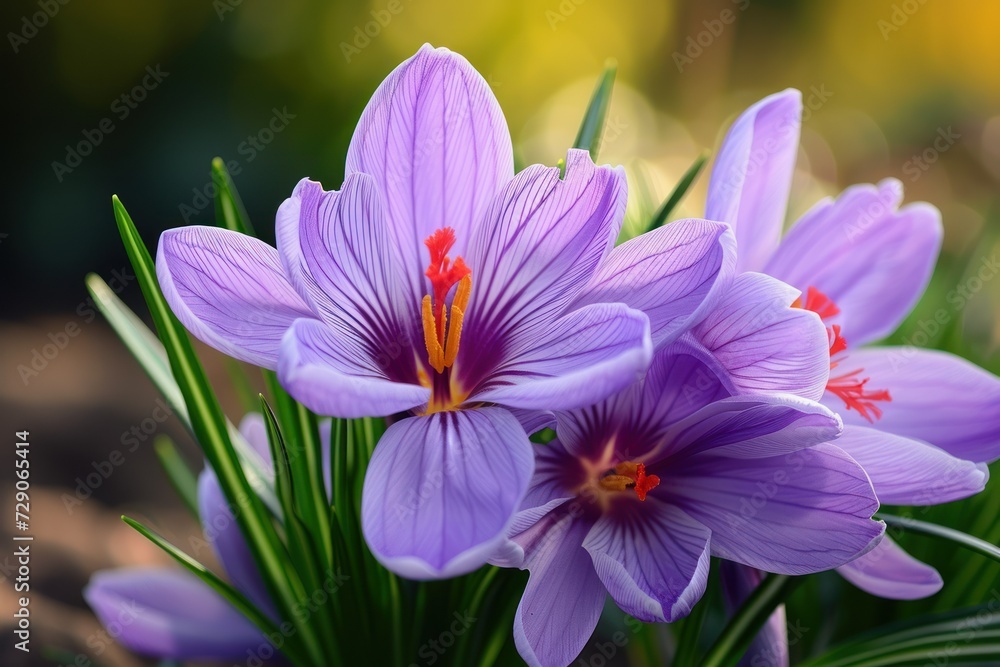 Gorgeous lavender Saffron Crocus blooms Gorgeous lavender Saffron Crocus blooms