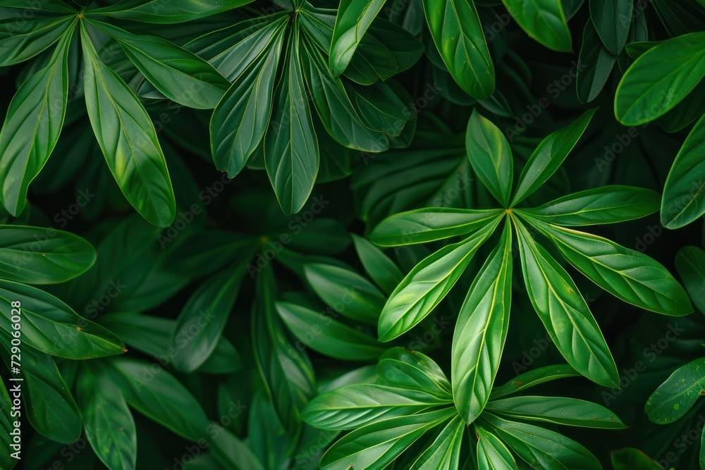 Green tropical plant close up Green tropical plant close up