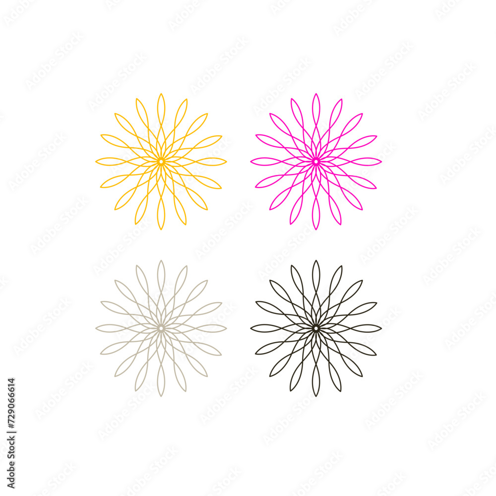 Fototapeta premium Luxury Ayurveda Wellness Spa Sign Symbol Logo isolated on white