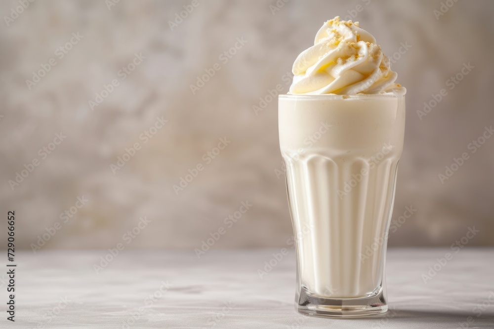Photo of Vanilla Milkshake Creamy Vanilla Ice Cream Blended Photo of Vanilla Milkshake Creamy Vanilla Ice Cream Blended