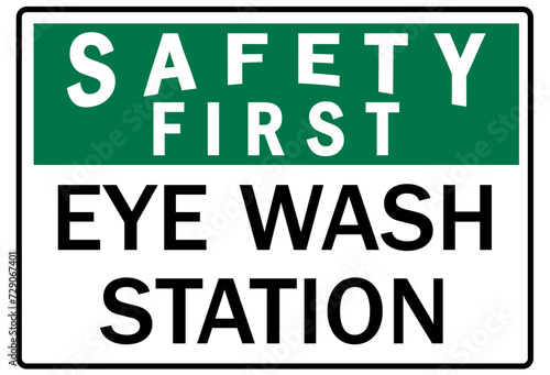 Eye wash station sign