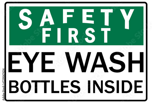 Eye wash station sign