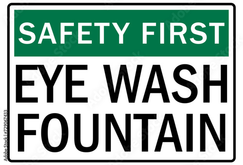Eye wash station sign