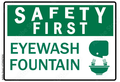 Eye wash station sign