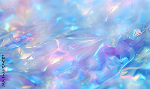 Abstract blue pastel holographic blurred background, Generative AI