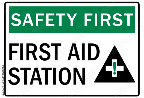 First aid station sign 