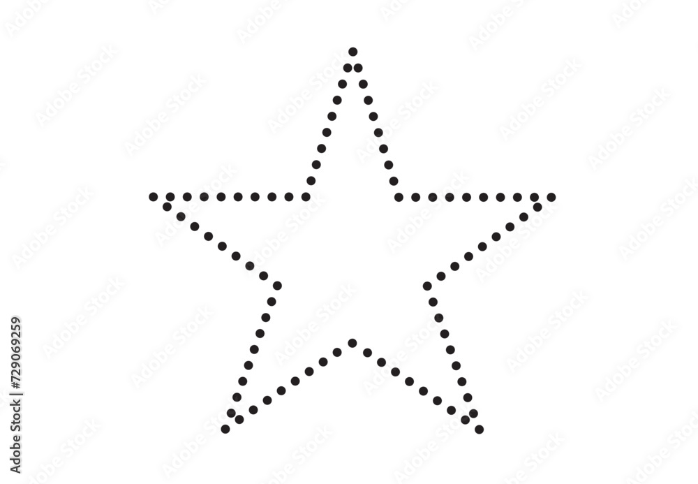 Obraz premium 5 pointed dotted star concept. editable clip art.