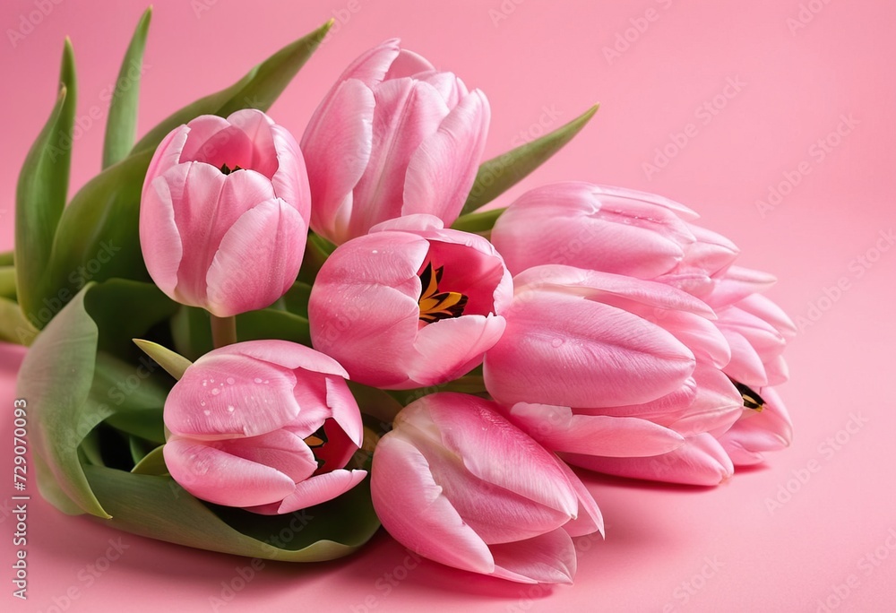 Obraz premium bouquet of pink tulips