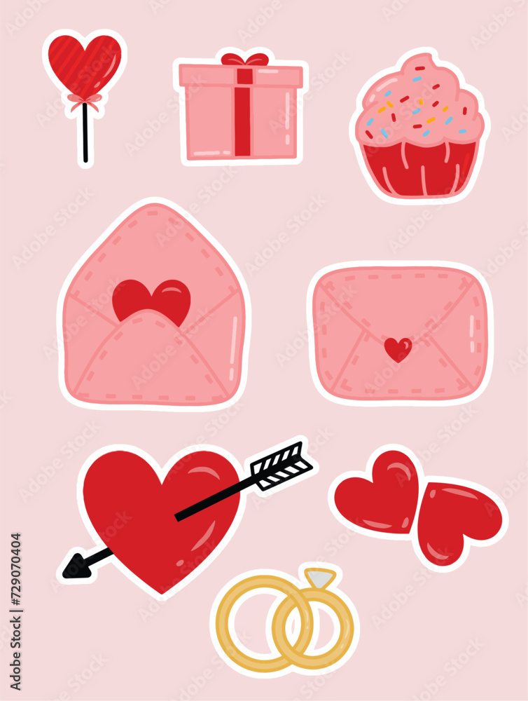 illustration of a set of hearts illustration of a set of hearts