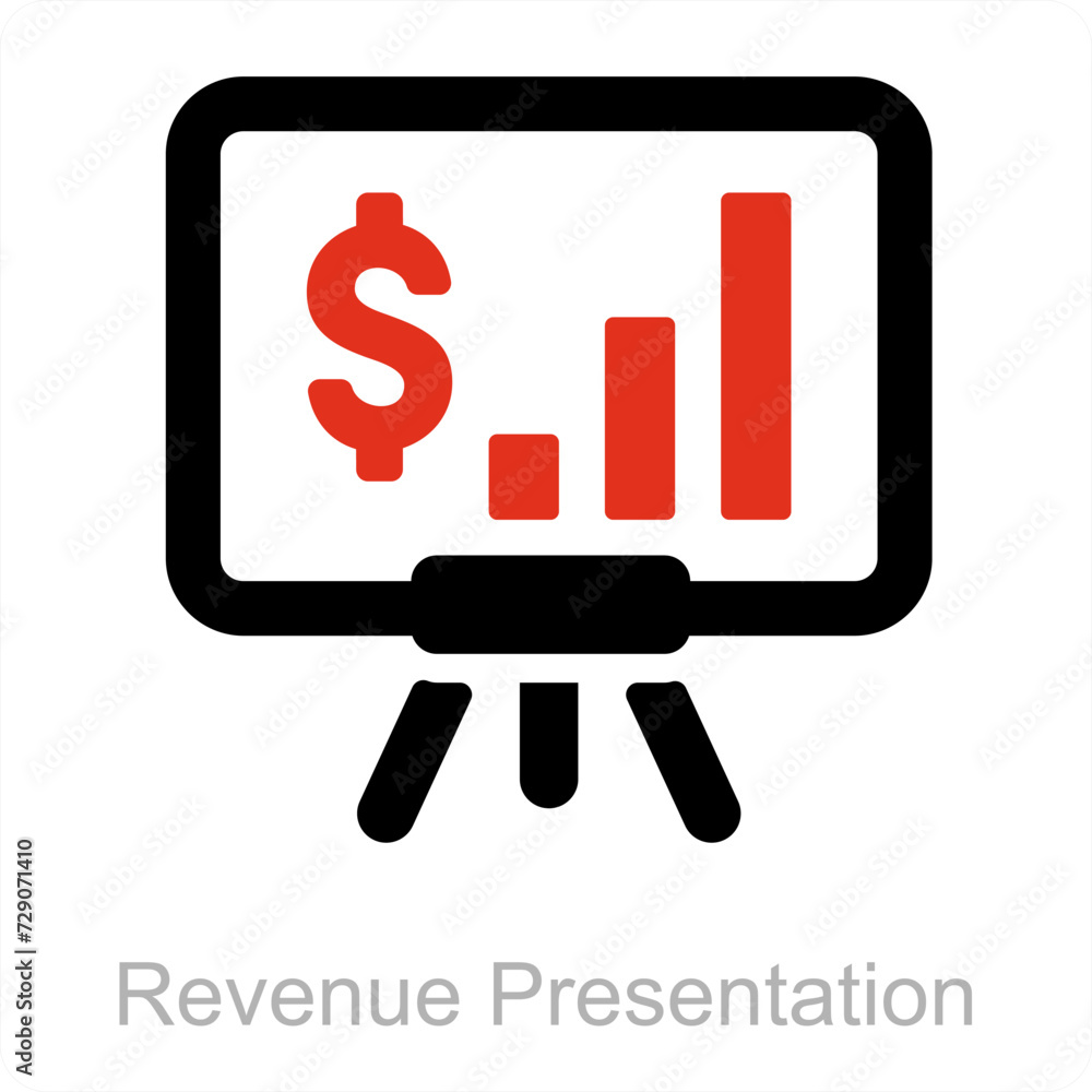 Revenue Presentation and analysis icon concept Revenue Presentation and analysis icon concept