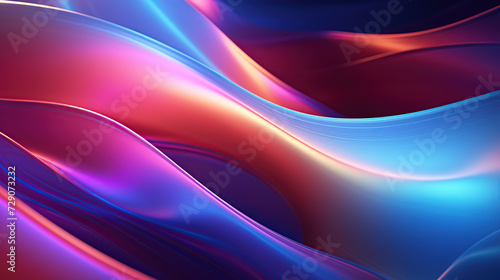 horizontal abstract image of a shiny and wavy colourful gradient background Generative AI