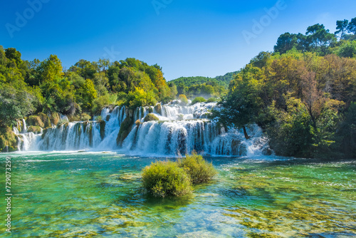 Amazing Skradinski Buk waterfall in Krka national park  Dalmatia  Croatia