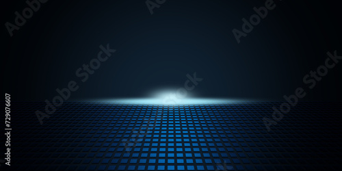 Perspective grid background. Abstract landscape. Abstract mesh background
