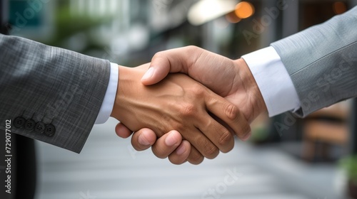 Agreement Handshake with Soft Focus. Soft focus on a handshake symbolising business agreement.