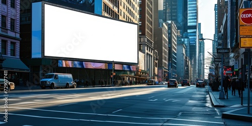Blank billboard template for custom marketing and advertising concept photo