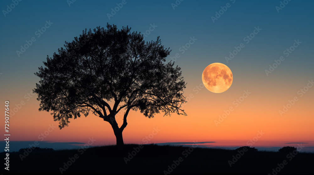 Silhouette of a lone tree Silhouette of a lone tree