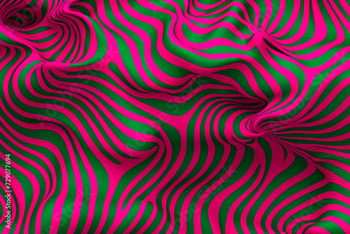 Pink and green background with wavy design on it.