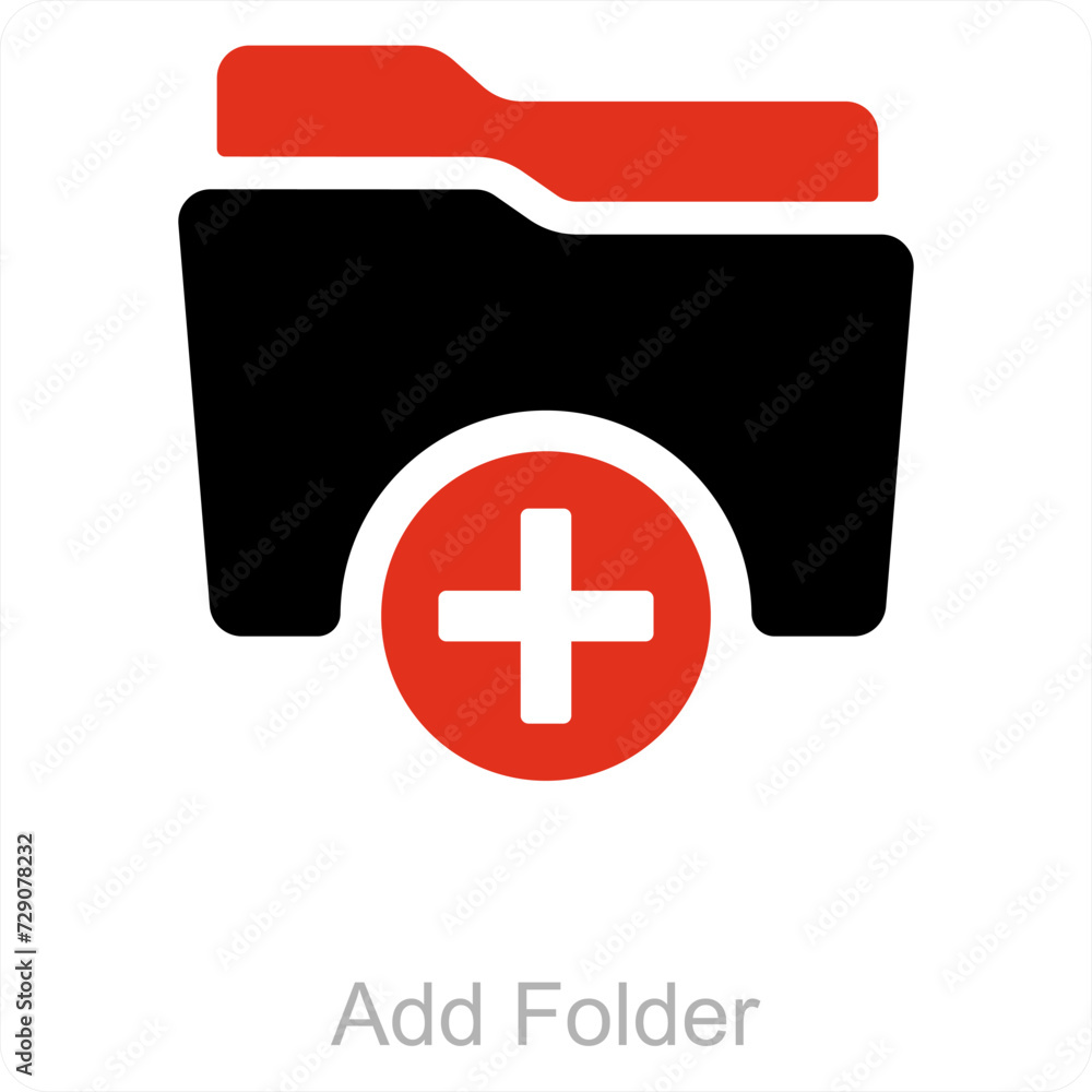 Add Folder and Folder icon concept Add Folder and Folder icon concept