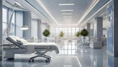 Elegant White Beautiful Blurred Hospital Interior