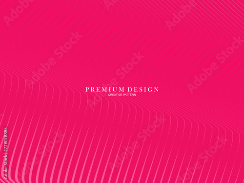 Vector illustration of bright color abstract pattern background with line gradient texture for minimal dynamic cover design. Pink plaque poster template. Luxurious background with line patterns with a