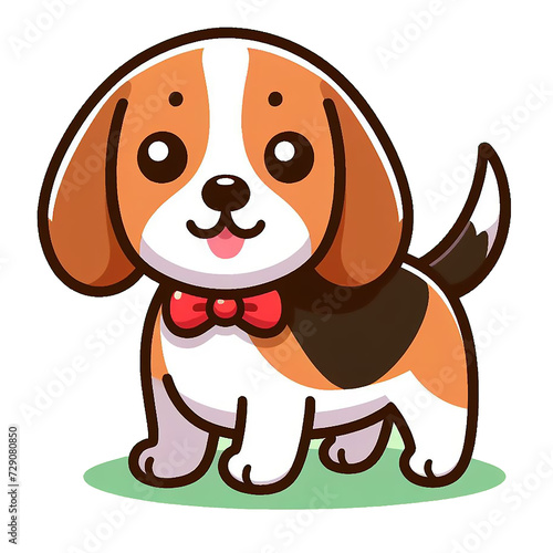 Cute Beagle Dog logo  cartoon style  isolated