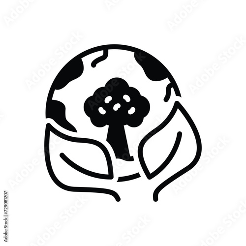 Black solid icon for environment