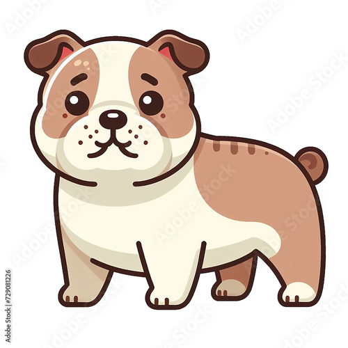Adorable Bulldog logo  cartoon style  isolated