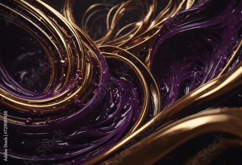 abstract design on black background with purple liquid